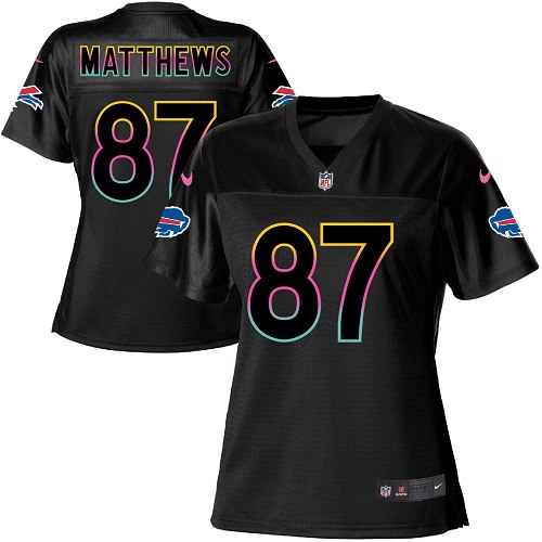 Women's Nike Buffalo Bills #87 Jordan Matthews Game Black Fashion NFL Jersey
