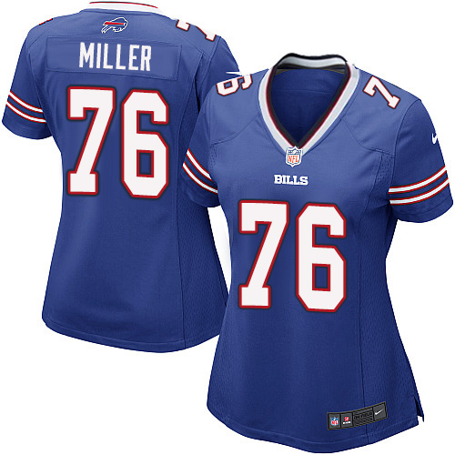 Women's Nike Buffalo Bills #76 John Miller Game Royal Blue Team Color NFL Jersey
