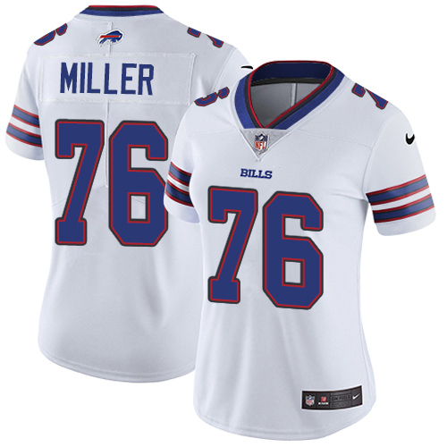 Women's Nike Buffalo Bills #76 John Miller White Vapor Untouchable Elite Player NFL Jersey