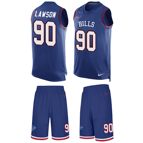 Men's Nike Buffalo Bills #90 Shaq Lawson Limited Royal Blue Tank Top Suit NFL Jersey