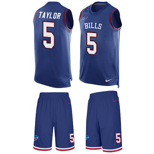 Men's Nike Buffalo Bills #5 Tyrod Taylor Limited Royal Blue Tank Top Suit NFL Jersey