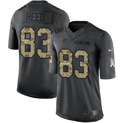 Men's Nike Buffalo Bills #83 Andre Reed Limited Black 2016 Salute to Service NFL Jersey