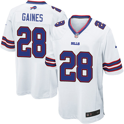 Men's Nike Buffalo Bills #28 E.J. Gaines Game White NFL Jersey