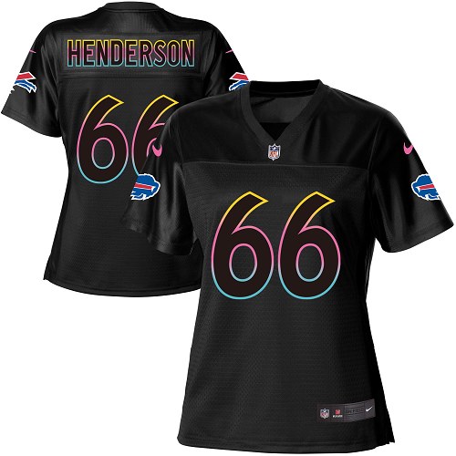 Women's Nike Buffalo Bills #66 Seantrel Henderson Game Black Fashion NFL Jersey