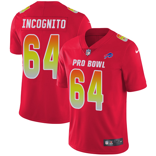 Men's Nike Buffalo Bills #64 Richie Incognito Limited Red 2018 Pro Bowl NFL Jersey