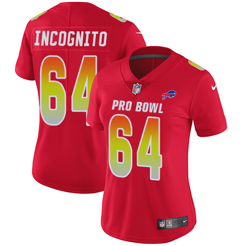 Women's Nike Buffalo Bills #64 Richie Incognito Limited Red 2018 Pro Bowl NFL Jersey
