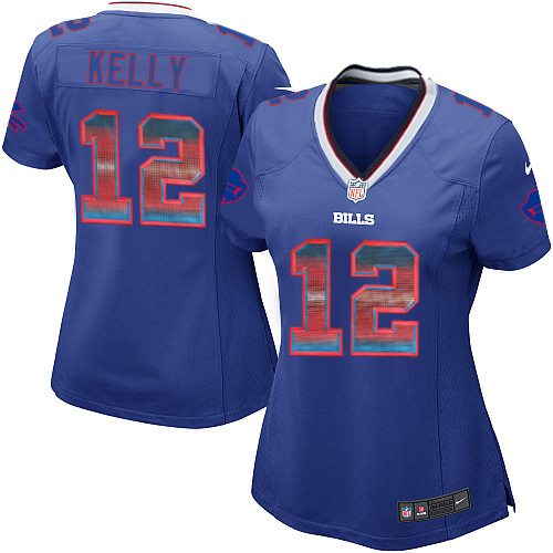 Women's Nike Buffalo Bills #12 Jim Kelly Limited Royal Blue Strobe NFL Jersey