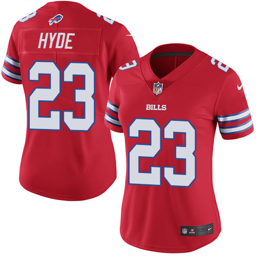 Women's Nike Buffalo Bills #23 Micah Hyde Limited Red Rush Vapor Untouchable NFL Jersey