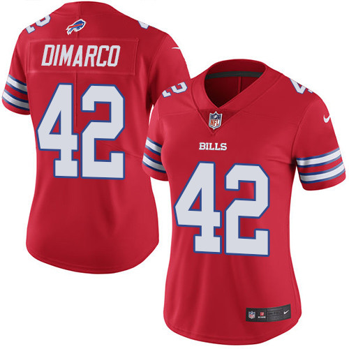 Women's Nike Buffalo Bills #42 Patrick DiMarco Limited Red Rush Vapor Untouchable NFL Jersey