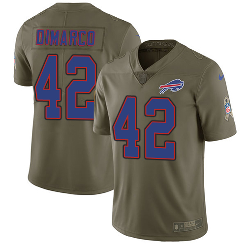 Youth Nike Buffalo Bills #42 Patrick DiMarco Limited Olive 2017 Salute to Service NFL Jersey
