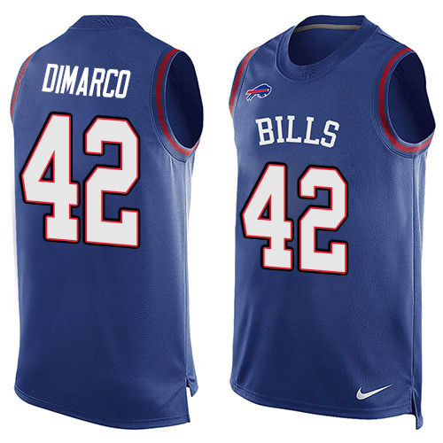 Men's Nike Buffalo Bills #42 Patrick DiMarco Limited Royal Blue Player Name & Number Tank Top NFL Jersey