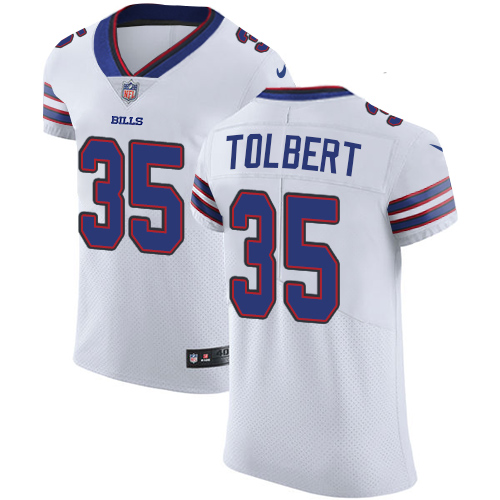 Men's Nike Buffalo Bills #35 Mike Tolbert Elite White NFL Jersey