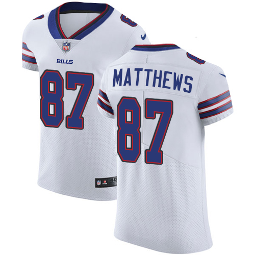 Men's Nike Buffalo Bills #87 Jordan Matthews Elite White NFL Jersey