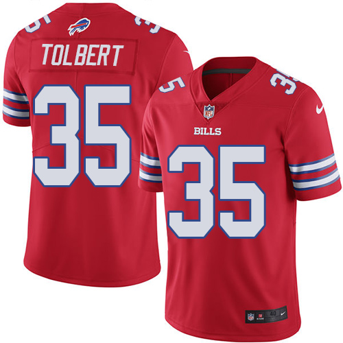 Men's Nike Buffalo Bills #35 Mike Tolbert Elite Red Rush Vapor Untouchable NFL Jersey
