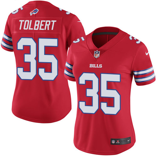 Women's Nike Buffalo Bills #35 Mike Tolbert Limited Red Rush Vapor Untouchable NFL Jersey