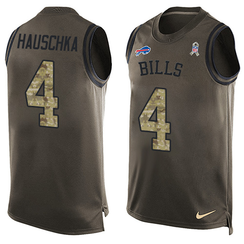 Men's Nike Buffalo Bills #4 Stephen Hauschka Limited Green Salute to Service Tank Top NFL Jersey