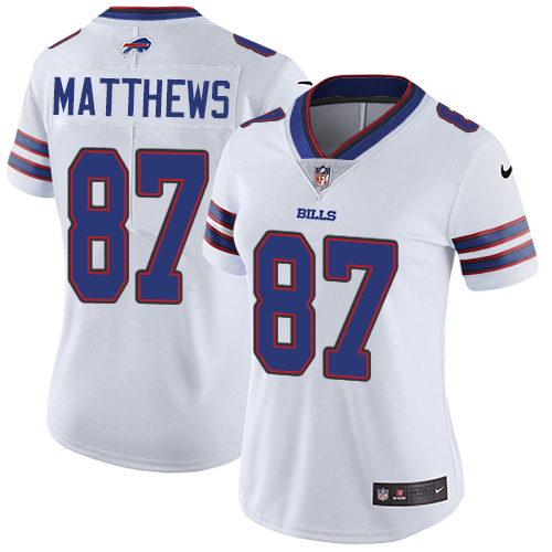 Women's Nike Buffalo Bills #87 Jordan Matthews White Vapor Untouchable Elite Player NFL Jersey