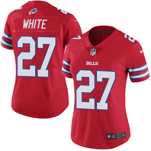 Women's Nike Buffalo Bills #27 Tre'Davious White Limited Red Rush Vapor Untouchable NFL Jersey