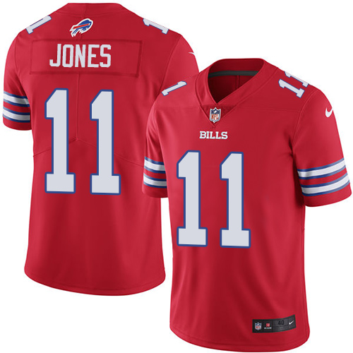 Men's Nike Buffalo Bills #11 Zay Jones Elite Red Rush Vapor Untouchable NFL Jersey