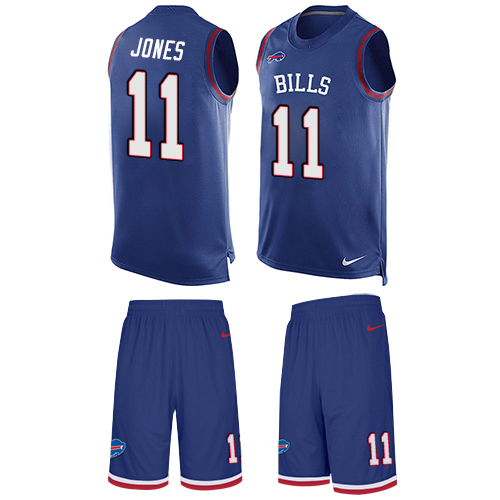 Men's Nike Buffalo Bills #11 Zay Jones Limited Royal Blue Tank Top Suit NFL Jersey