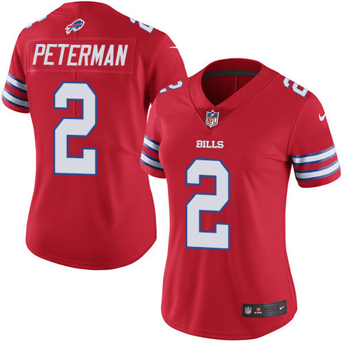 Women's Nike Buffalo Bills #2 Nathan Peterman Limited Red Rush Vapor Untouchable NFL Jersey
