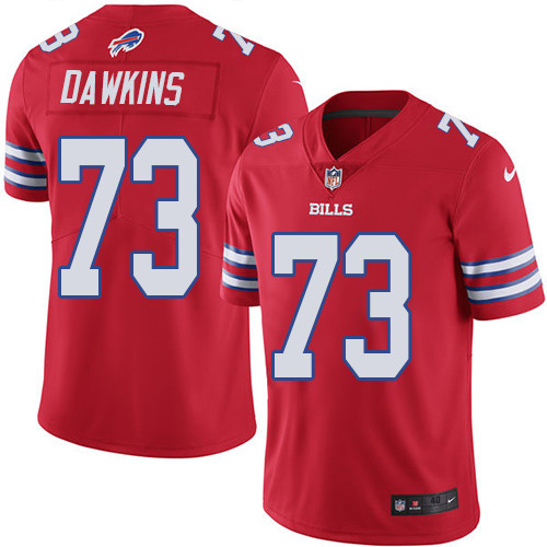 Men's Nike Buffalo Bills #73 Dion Dawkins Elite Red Rush Vapor Untouchable NFL Jersey