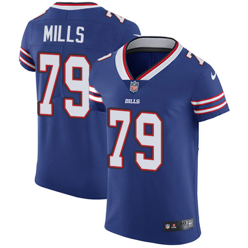 Men's Nike Buffalo Bills #79 Jordan Mills Elite Royal Blue Team Color NFL Jersey