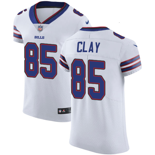 Men's Nike Buffalo Bills #85 Charles Clay Elite White NFL Jersey