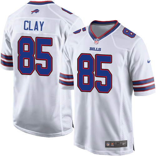 Men's Nike Buffalo Bills #85 Charles Clay Game White NFL Jersey