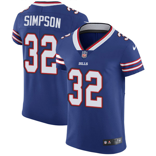 Men's Nike Buffalo Bills #32 O. J. Simpson Elite Royal Blue Team Color NFL Jersey