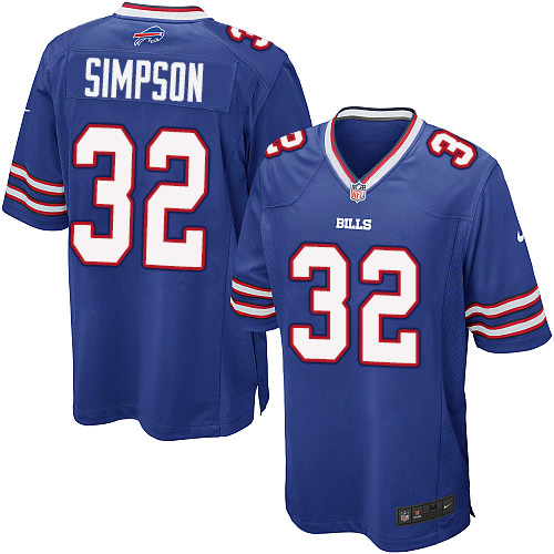 Men's Nike Buffalo Bills #32 O. J. Simpson Game Royal Blue Team Color NFL Jersey