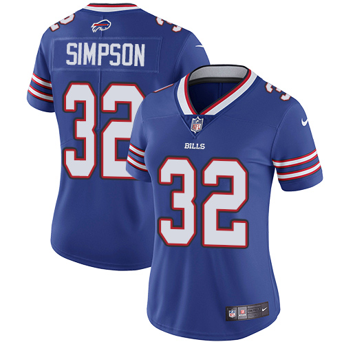 Women's Nike Buffalo Bills #32 O. J. Simpson Royal Blue Team Color Vapor Untouchable Elite Player NFL Jersey