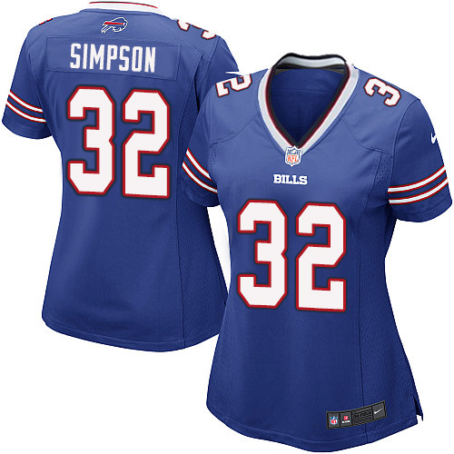 Women's Nike Buffalo Bills #32 O. J. Simpson Game Royal Blue Team Color NFL Jersey