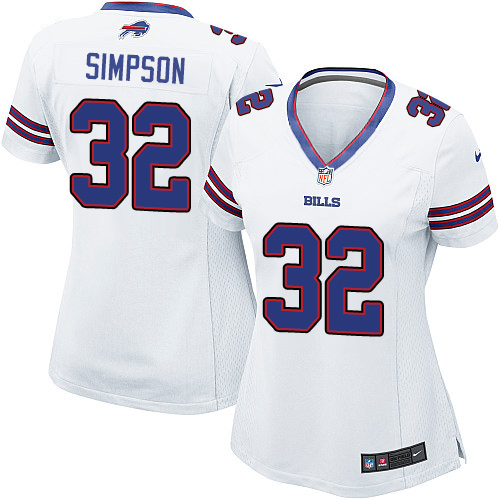 Women's Nike Buffalo Bills #32 O. J. Simpson Game White NFL Jersey