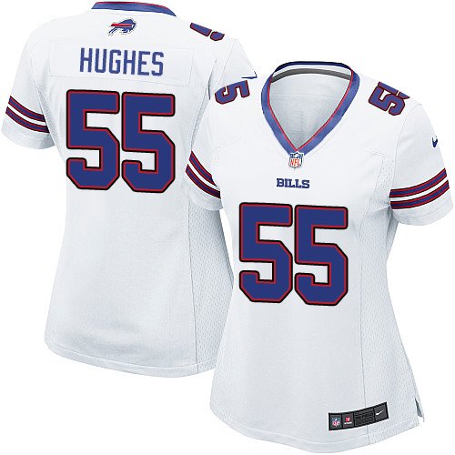 Women's Nike Buffalo Bills #55 Jerry Hughes Game White NFL Jersey