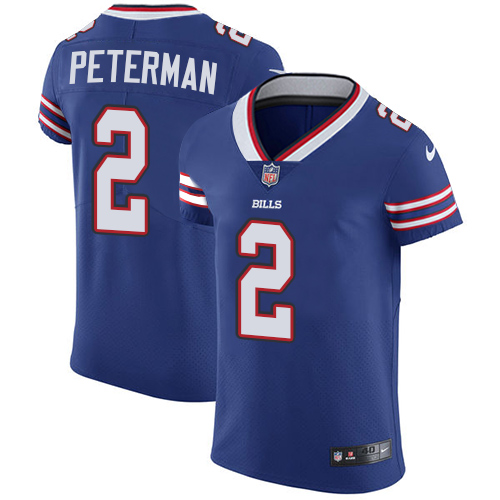 Men's Nike Buffalo Bills #2 Nathan Peterman Elite Royal Blue Team Color NFL Jersey