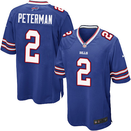 Men's Nike Buffalo Bills #2 Nathan Peterman Game Royal Blue Team Color NFL Jersey