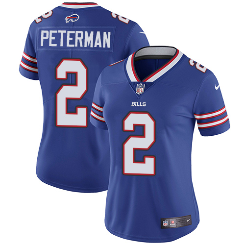 Women's Nike Buffalo Bills #2 Nathan Peterman Royal Blue Team Color Vapor Untouchable Limited Player NFL Jersey