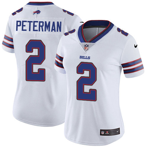 Women's Nike Buffalo Bills #2 Nathan Peterman White Vapor Untouchable Limited Player NFL Jersey