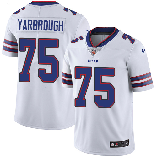 Men's Nike Buffalo Bills #75 Eddie Yarbrough White Vapor Untouchable Limited Player NFL Jersey