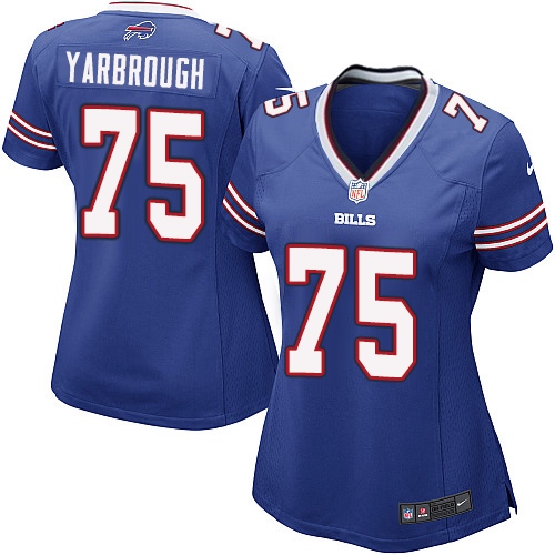 Women's Nike Buffalo Bills #75 Eddie Yarbrough Game Royal Blue Team Color NFL Jersey