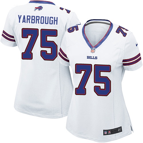 Women's Nike Buffalo Bills #75 Eddie Yarbrough Game White NFL Jersey