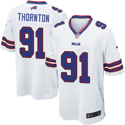 Men's Nike Buffalo Bills #91 Cedric Thornton Game White NFL Jersey
