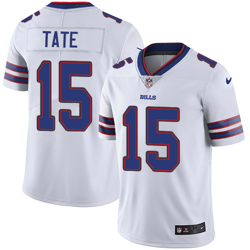 Men's Nike Buffalo Bills #15 Brandon Tate White Vapor Untouchable Limited Player NFL Jersey