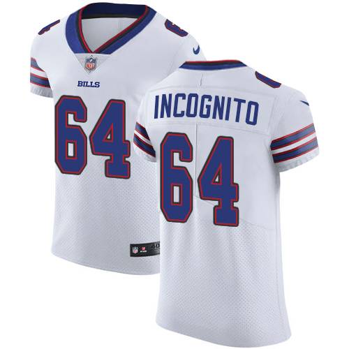 Men's Nike Buffalo Bills #64 Richie Incognito Elite White NFL Jersey