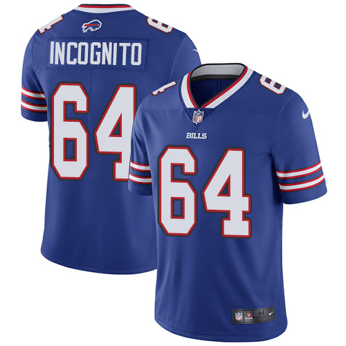 Youth Nike Buffalo Bills #64 Richie Incognito Royal Blue Team Color Vapor Untouchable Elite Player NFL Jersey