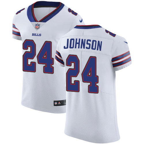 Men's Nike Buffalo Bills #24 Leonard Johnson Elite White NFL Jersey