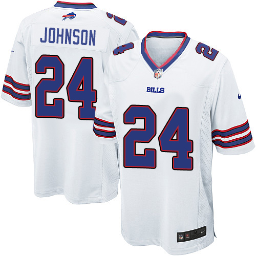 Men's Nike Buffalo Bills #24 Leonard Johnson Game White NFL Jersey
