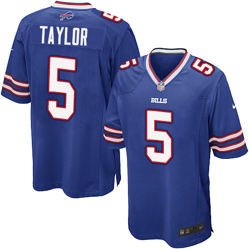 Men's Nike Buffalo Bills #5 Tyrod Taylor Game Royal Blue Team Color NFL Jersey