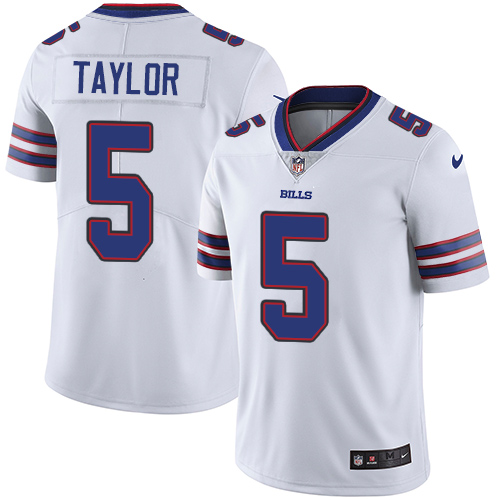 Men's Nike Buffalo Bills #5 Tyrod Taylor White Vapor Untouchable Limited Player NFL Jersey